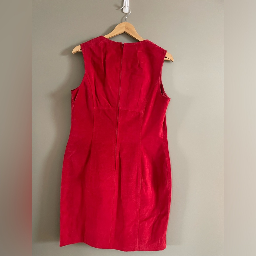 Danier Red Suede Sheath Dress - Picture 4 of 4